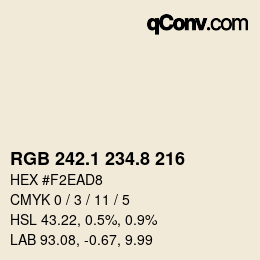 Color code: RGB 242.1 234.8 216 | qconv.com
