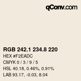 Color code: RGB 242.1 234.8 220 | qconv.com