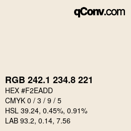 Color code: RGB 242.1 234.8 221 | qconv.com