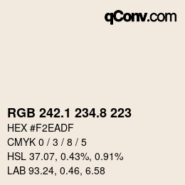 Color code: RGB 242.1 234.8 223 | qconv.com