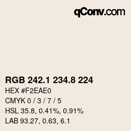 Color code: RGB 242.1 234.8 224 | qconv.com