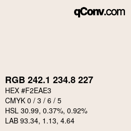 Color code: RGB 242.1 234.8 227 | qconv.com