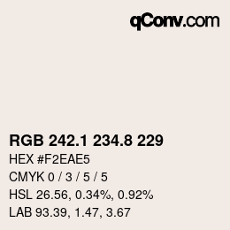 Color code: RGB 242.1 234.8 229 | qconv.com