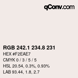 Color code: RGB 242.1 234.8 231 | qconv.com
