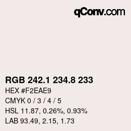 Color code: RGB 242.1 234.8 233 | qconv.com