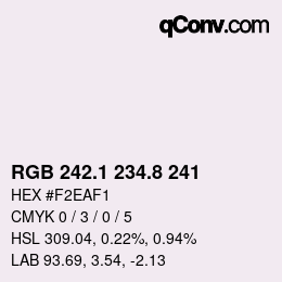Color code: RGB 242.1 234.8 241 | qconv.com