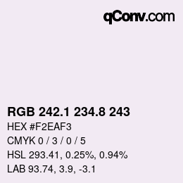 Color code: RGB 242.1 234.8 243 | qconv.com