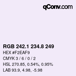 Color code: RGB 242.1 234.8 249 | qconv.com