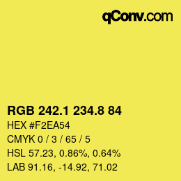 カラーコード: RGB 242.1 234.8 84 | qconv.com