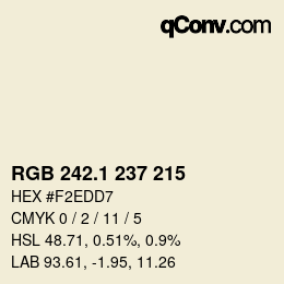 カラーコード: RGB 242.1 237 215 | qconv.com