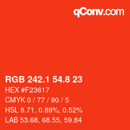 Color code: RGB 242.1 54.8 23 | qconv.com