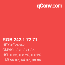 カラーコード: RGB 242.1 72 71 | qconv.com