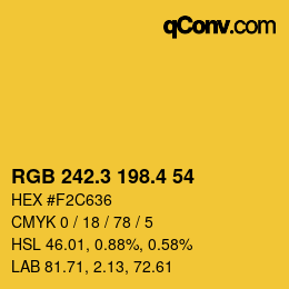 カラーコード: RGB 242.3 198.4 54 | qconv.com