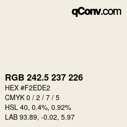 Código de color: RGB 242.5 237 226 | qconv.com