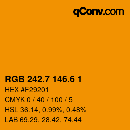 カラーコード: RGB 242.7 146.6 1 | qconv.com