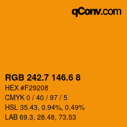 カラーコード: RGB 242.7 146.6 8 | qconv.com