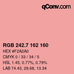 カラーコード: RGB 242.7 162 160 | qconv.com