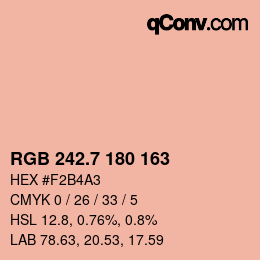 カラーコード: RGB 242.7 180 163 | qconv.com