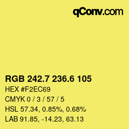 カラーコード: RGB 242.7 236.6 105 | qconv.com