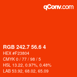 カラーコード: RGB 242.7 56.6 4 | qconv.com
