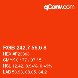 カラーコード: RGB 242.7 56.6 8 | qconv.com