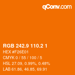 カラーコード: RGB 242.9 110.2 1 | qconv.com