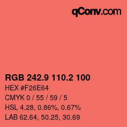 Farbcode: RGB 242.9 110.2 100 | qconv.com