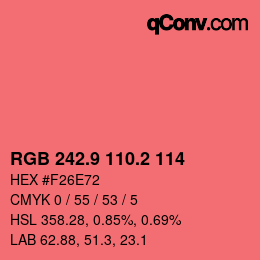 Color code: RGB 242.9 110.2 114 | qconv.com