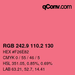カラーコード: RGB 242.9 110.2 130 | qconv.com