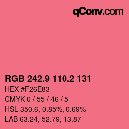 カラーコード: RGB 242.9 110.2 131 | qconv.com