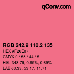 カラーコード: RGB 242.9 110.2 135 | qconv.com