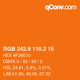カラーコード: RGB 242.9 110.2 16 | qconv.com