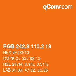 カラーコード: RGB 242.9 110.2 19 | qconv.com
