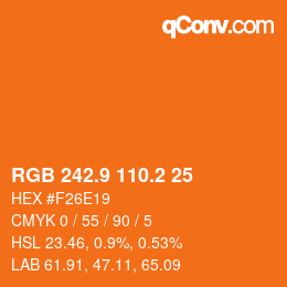 カラーコード: RGB 242.9 110.2 25 | qconv.com