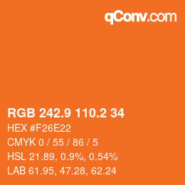 カラーコード: RGB 242.9 110.2 34 | qconv.com