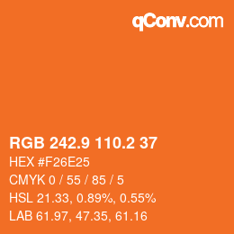 カラーコード: RGB 242.9 110.2 37 | qconv.com