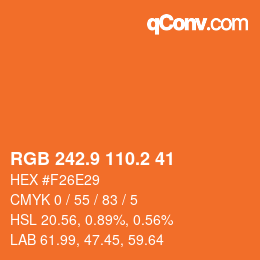 Color code: RGB 242.9 110.2 41 | qconv.com