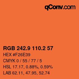 カラーコード: RGB 242.9 110.2 57 | qconv.com