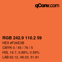 カラーコード: RGB 242.9 110.2 59 | qconv.com