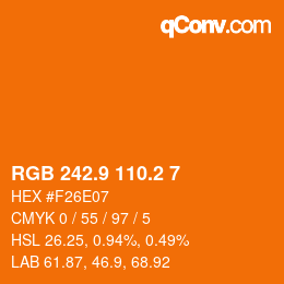 カラーコード: RGB 242.9 110.2 7 | qconv.com