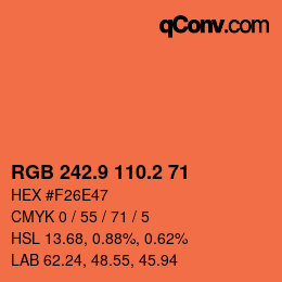 Color code: RGB 242.9 110.2 71 | qconv.com
