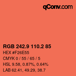 Color code: RGB 242.9 110.2 85 | qconv.com