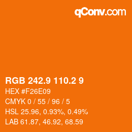 Color code: RGB 242.9 110.2 9 | qconv.com