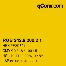 カラーコード: RGB 242.9 200.2 1 | qconv.com