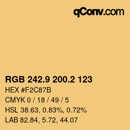 カラーコード: RGB 242.9 200.2 123 | qconv.com