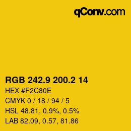カラーコード: RGB 242.9 200.2 14 | qconv.com