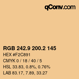 Color code: RGB 242.9 200.2 145 | qconv.com