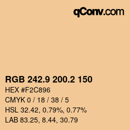 Color code: RGB 242.9 200.2 150 | qconv.com