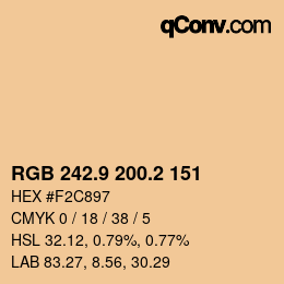 Color code: RGB 242.9 200.2 151 | qconv.com