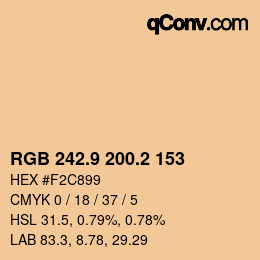 Color code: RGB 242.9 200.2 153 | qconv.com